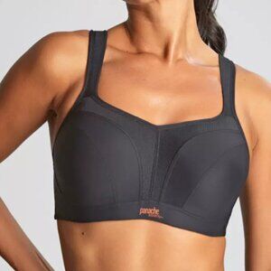 Panache Wired High Impact Sports Bra 36E Black 5021 NWT